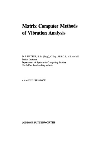 Matrix Computer Methods of Vibration Analysis