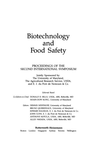 Biotechnology and Food Safety. Proceedings of the Second International Symposium