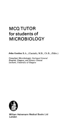 MCQ Tutor for Students of Microbiology