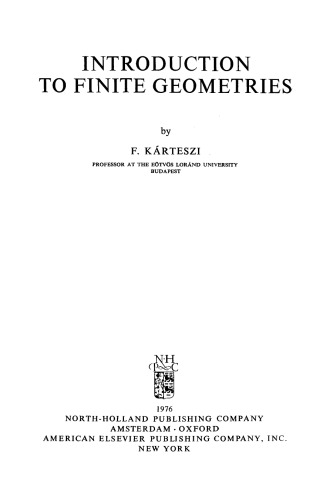 Introduction to Finite Geometries