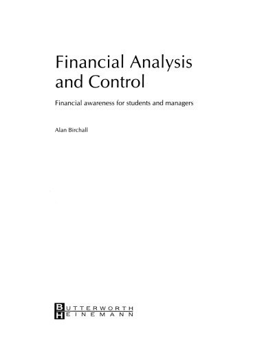 Financial Analysis and Control. Financial Awareness for Students and Managers