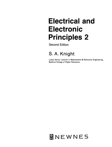 Electrical and Electronic Principles. Volume 2