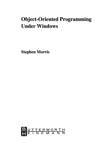 Object-Oriented Programming Under Windows