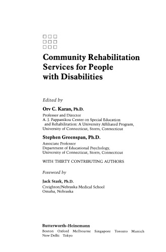 Community Rehabilitation Services for People with Disabilities