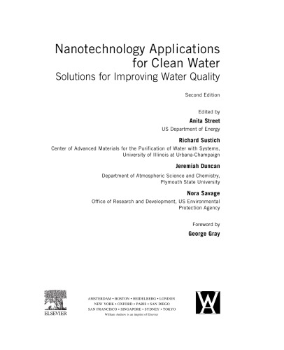 Nanotechnology Applications for Clean Water. Solutions for Improving Water Quality