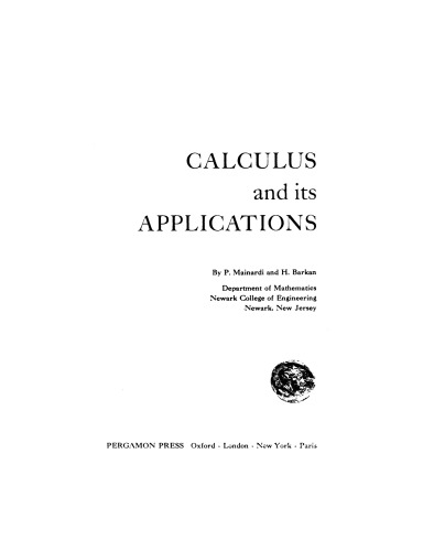 Calculus and its Applications