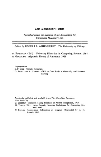Algebraic Theory of Automata