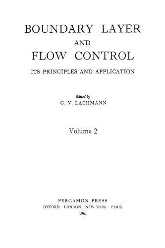 Boundary Layer and Flow Control. Its Principles and Application