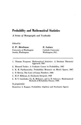 Mathematical Methods of Reliability Theory