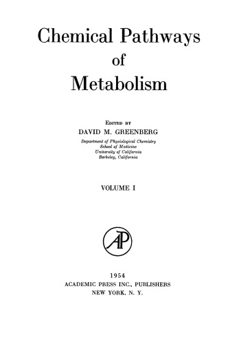 Chemical Pathways of Metabolism