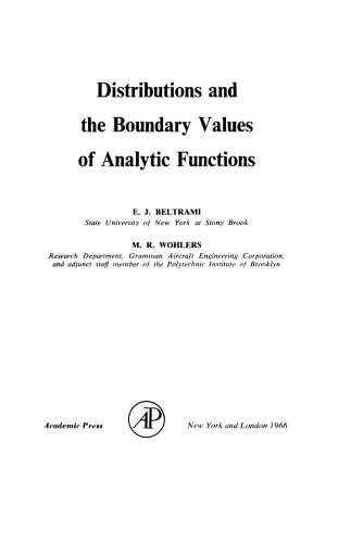 Distributions and the Boundary Values of Analytic Functions