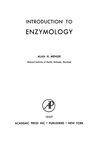 Introduction to Enzymology