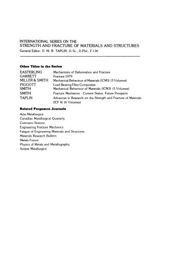 Strength of Metals and Alloys. Proceedings of the 5th International Conference, Aachen, Federal Republic of Germany, August 27–31, 1979