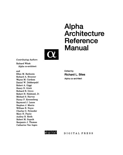 Alpha Architecture Reference Manual