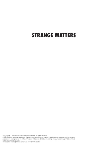 Strange Matters. Undiscovered Ideas at the Frontiers of Space and Time, Berkley Trade
