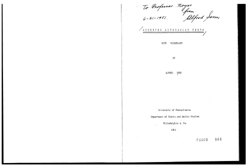 Accented Lithuanian texts: With vocabulary