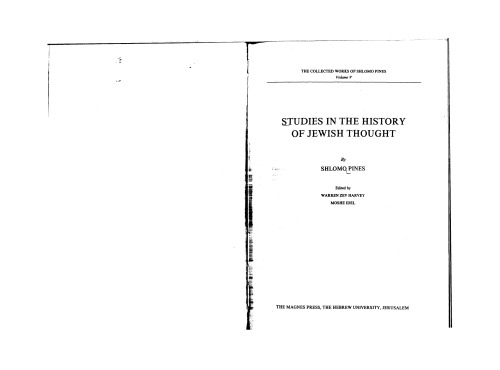 Studies in the History of Jewish Thought