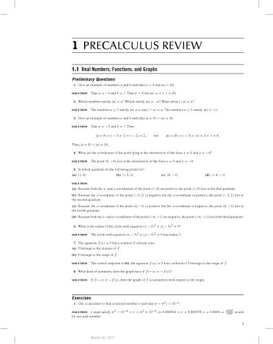 Instructor's Solution Manuals to Calculus: Early Transcendentals