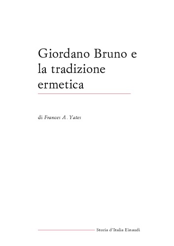Giordano Bruno e la tradizione ermetica