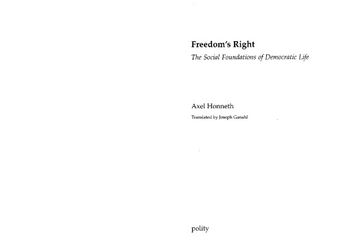 Freedom's Right: The Social Foundations of Democratic Life