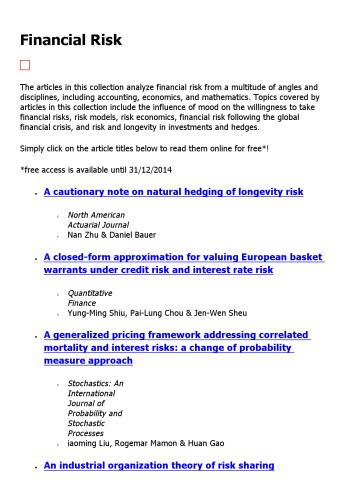 Financial Risk Paper Collection