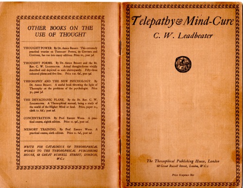The Rationale of telepathy & mind-cure