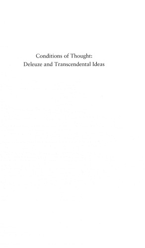 Conditions of Thought: Deleuze and Transcendental Ideas