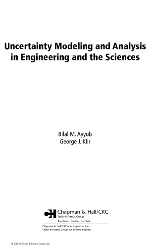 Uncertainty Modeling and Analysis in Engineering and the Sciences