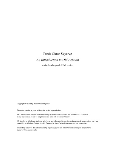 An introduction to Old Persian