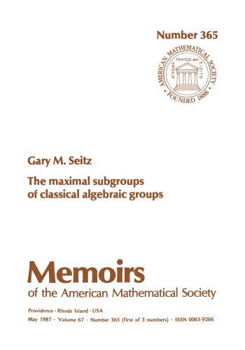 Maximal Subgroups of Classical Algebraic Groups