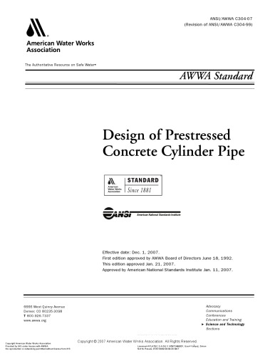 Design of Prestressed  Concrete Cylinder Pipe