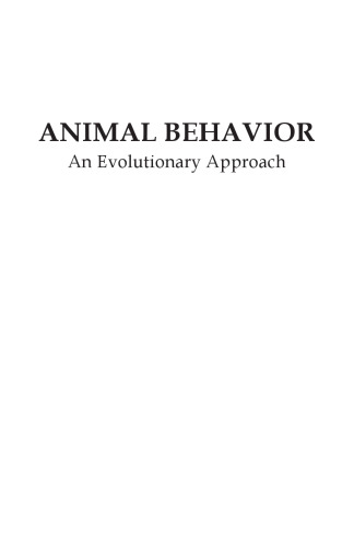 Animal Behavior: An Evolutionary Approach