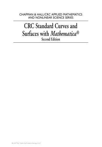 CRC Standard Curves and Surfaces with Mathematica, Second Edition