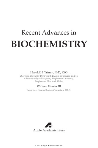 Recent Advances in Biochemistry