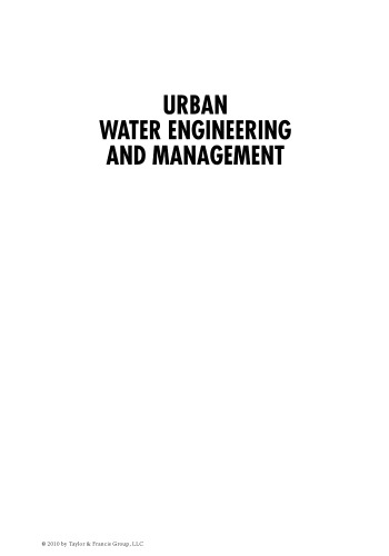 Urban Water Engineering and Management