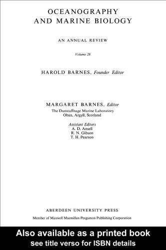 Oceanography and Marine Biology, Vol. 28