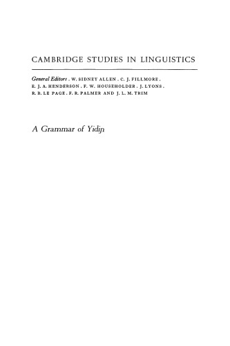A Grammar of Yidin
