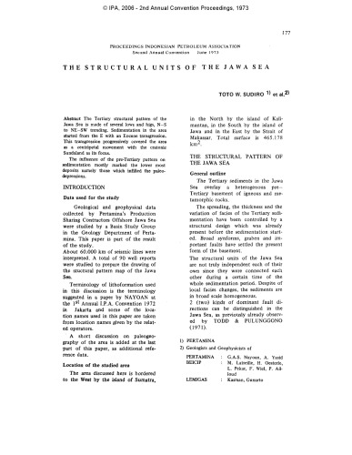 THE STRUCTURAL UNITS OF THE JAWA SEA