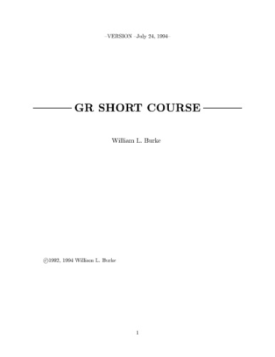 GR short course