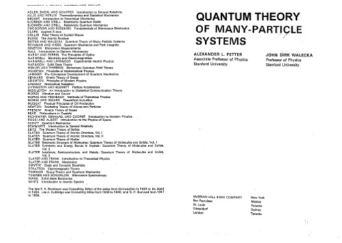 Quantum theory of many-particle systems