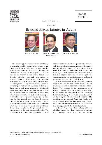 Brachial Plexus Injuries in the Adult