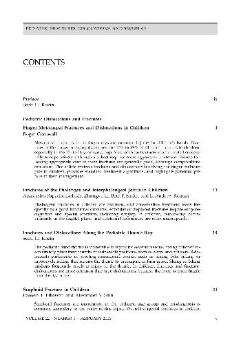 Pediatric Fractures Dislocations and Sequelae