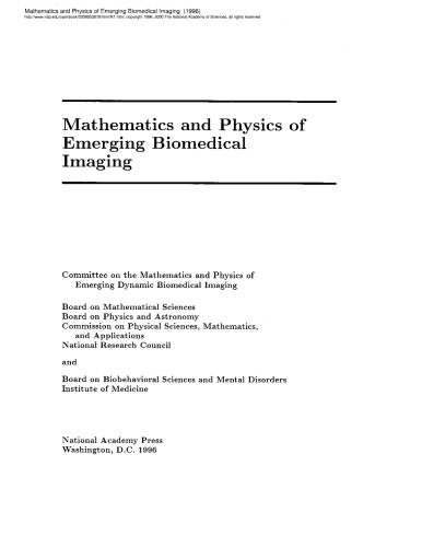 Mathematics and Physics of Emerging Biomedical Imaging