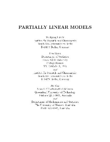 Partially linear models of parameter estimation