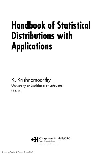 Handbook of statistical distributions with applications