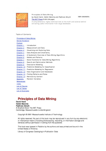 Principles of data mining