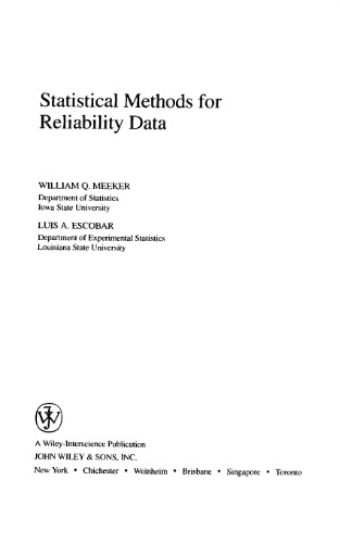 Statistical Methods for Reliability Data