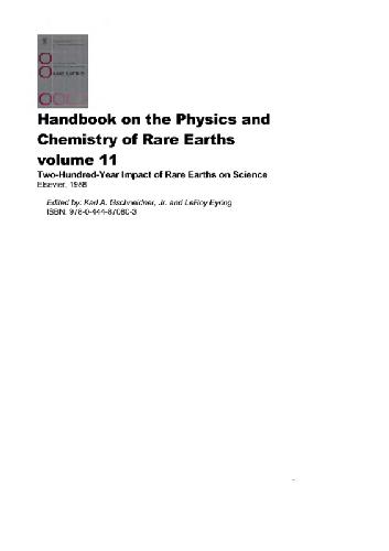 Handbook on the Physics and Chemistry of Rare Earths. vol.11 Two-Hundred-Year Impact of Rare Earths on Science