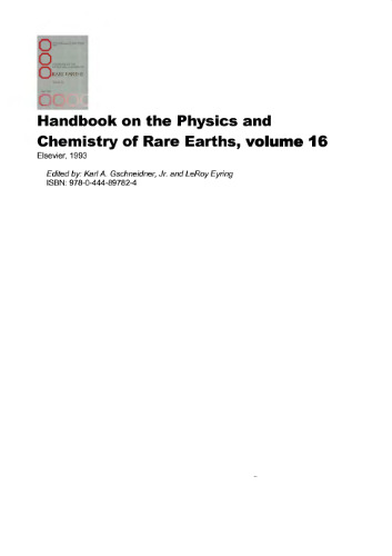 Handbook on the Physics and Chemistry of Rare Earths. vol.16