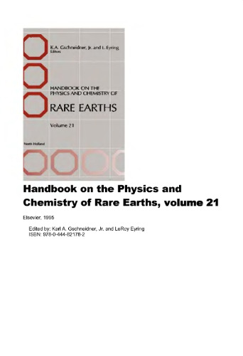 Handbook on the Physics and Chemistry of Rare Earths. vol.21